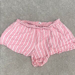 Aerie Pink and White Textured Shorts